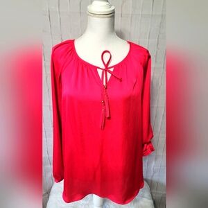 Hot Pink Long Sleeve Blouse